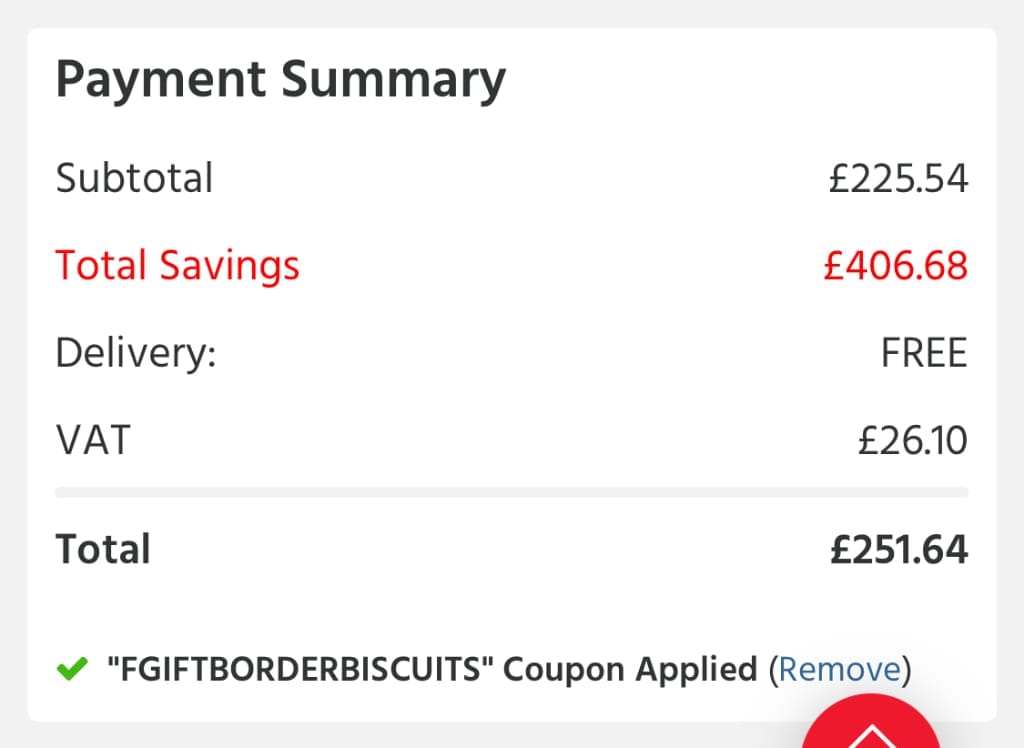 Screenshot of the UK Office Direct discount code working