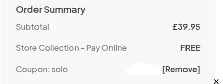 Screenshot of the Pulse & Cocktails discount code working