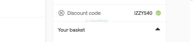 Screenshot of the Frive discount code working