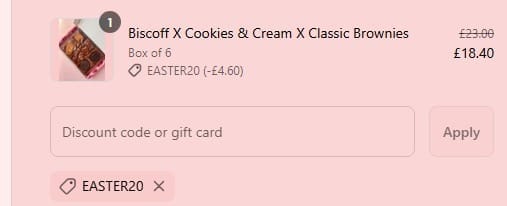Screenshot of the Cake Or Death discount code working