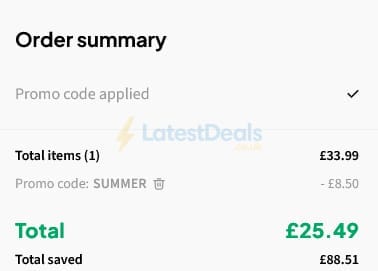 Screenshot of the Otrium discount code working
