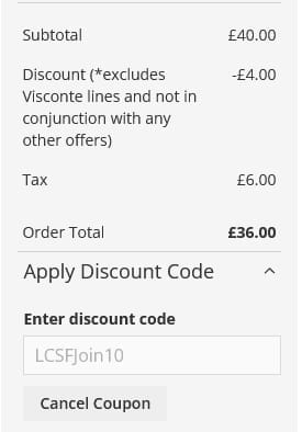 Screenshot of the Litecraft discount code working