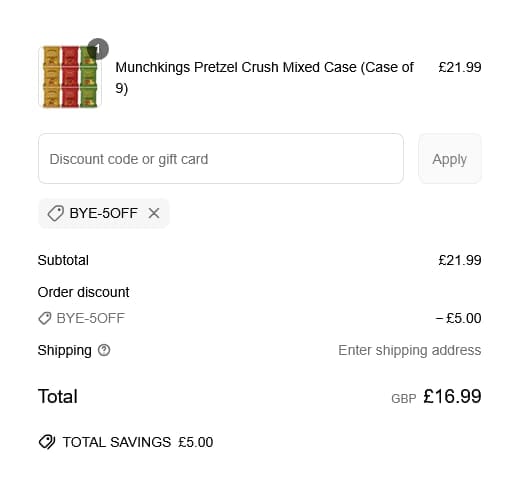 Screenshot of the The Snaffling Pig discount code working