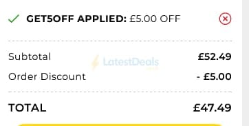 Screenshot of the TJC discount code working