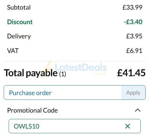 Screenshot of the Hope Education discount code working