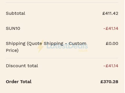 Screenshot of the Luxury Flooring discount code working