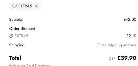 Screenshot of the You Know Who's discount code working