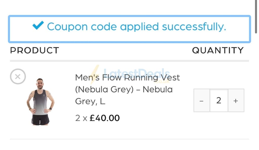 Screenshot of the Scimitar Sportswear discount code working