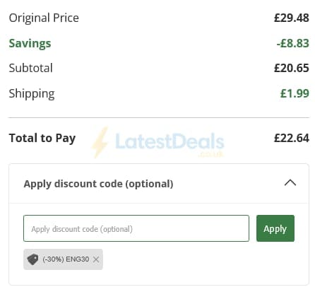 Screenshot of the WeightWorld discount code working