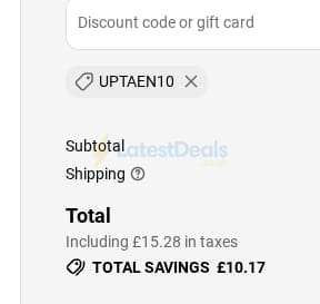 Screenshot of the U Perform discount code working