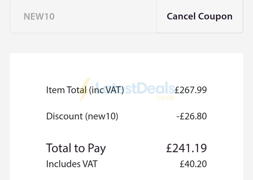 Screenshot of the Auraglow discount code working