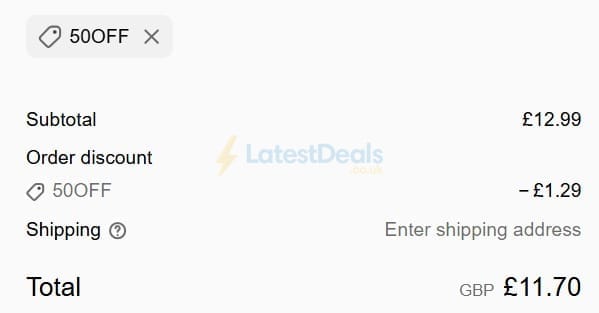 Screenshot of the Vieve discount code working