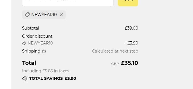 Screenshot of the Manta Sleep discount code working