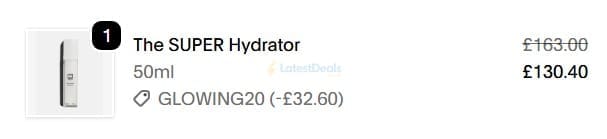 Screenshot of the U Beauty discount code working
