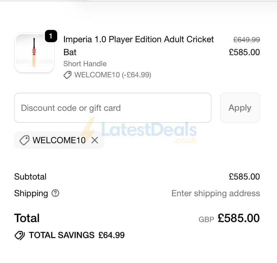 Screenshot of the Gray-Nicolls discount code working