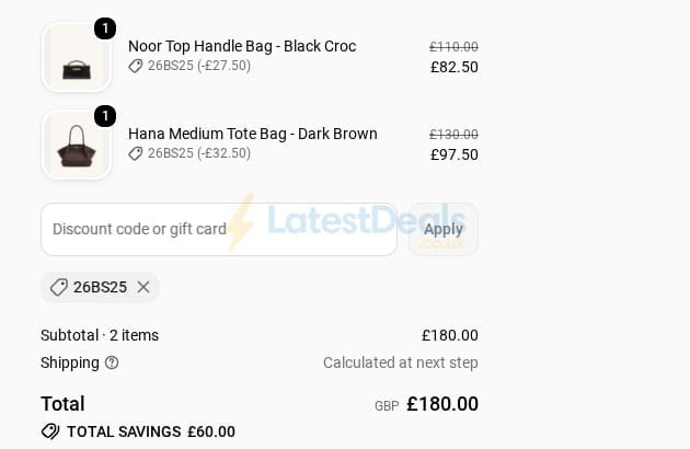 Screenshot of the JW PEI discount code working