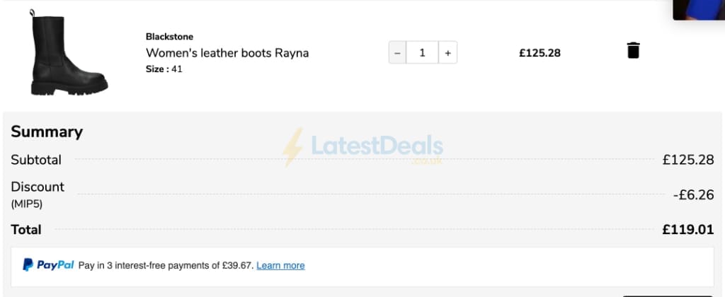 Screenshot of the Made In Paradis discount code working