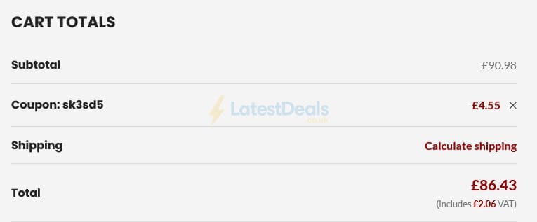 Screenshot of the Site King discount code working