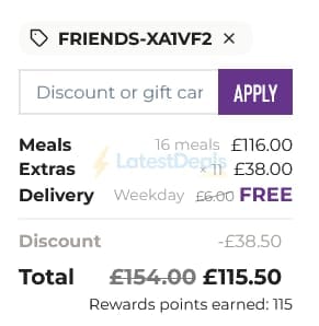 Screenshot of the Planty discount code working
