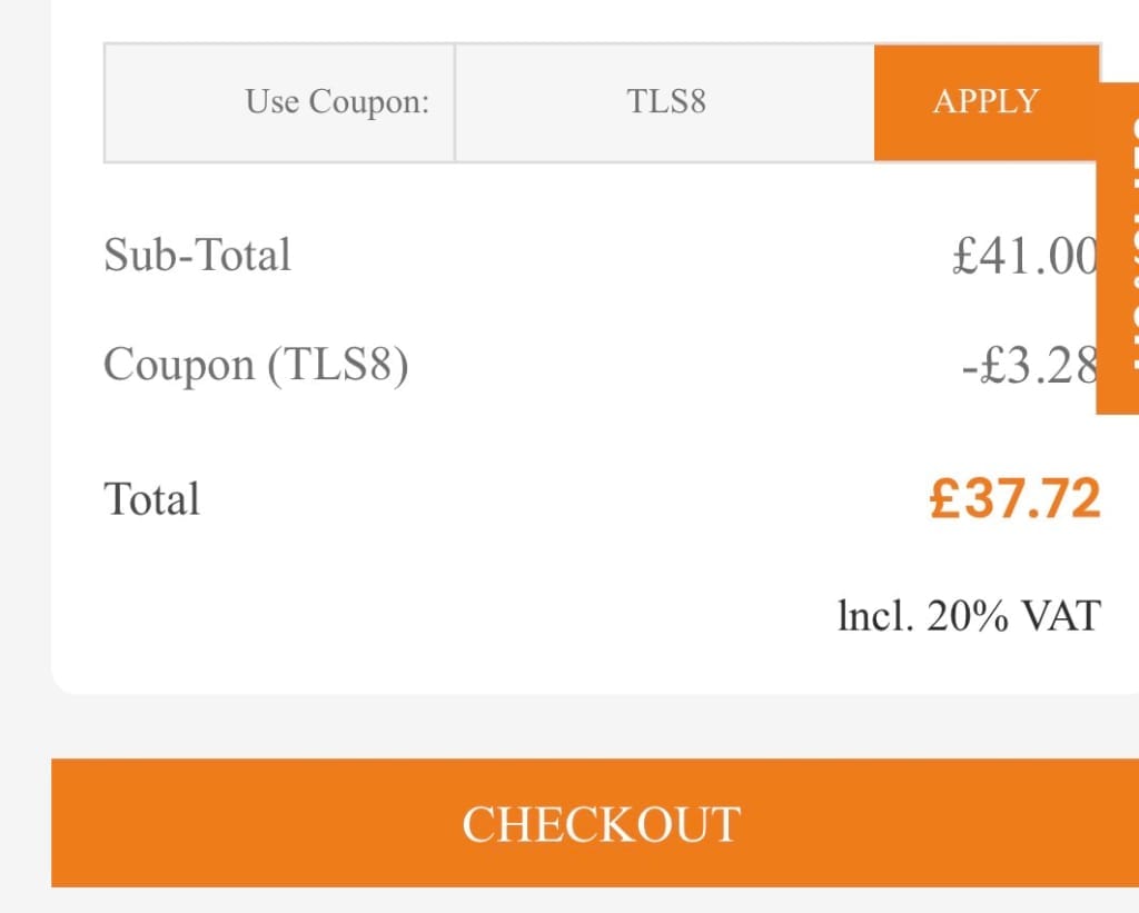 Screenshot of the Maxpeedingrods discount code working