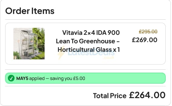 Screenshot of the Greenhouse Stores discount code working