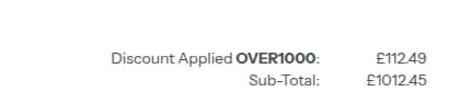 Screenshot of the Agadon discount code working