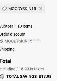 Screenshot of the Zitsticka discount code working