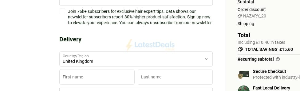 Screenshot of the Scandinavian Biolabs discount code working