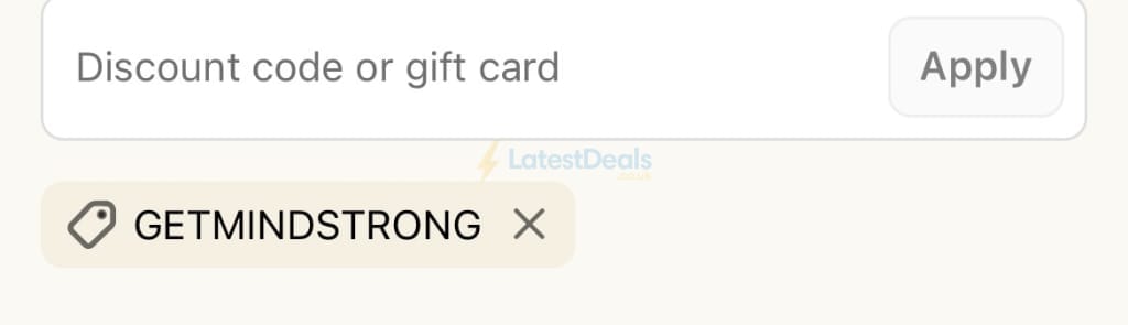 Screenshot of the Nuzest discount code working