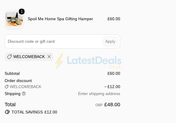 Screenshot of the Zing Organics discount code working