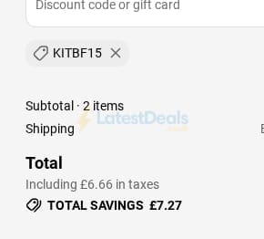 Screenshot of the Kitbox discount code working