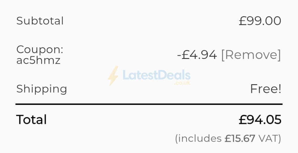Screenshot of the Olivers BabyCare discount code working