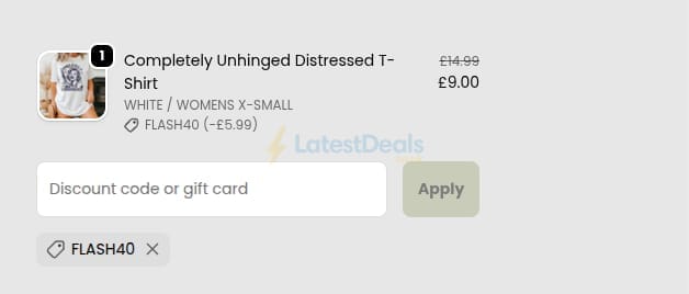 Screenshot of the My Rocking Kids discount code working