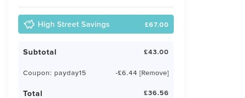 Screenshot of the Lensology discount code working