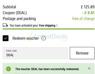 Screenshot of the Parfumdreams discount code working