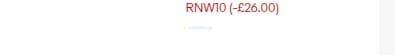 Screenshot of the Run North West discount code working