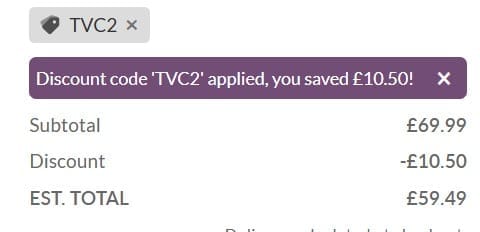Screenshot of the Gx Pillows discount code working