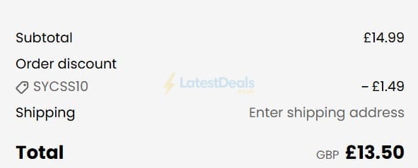 Screenshot of the Sock Snob discount code working
