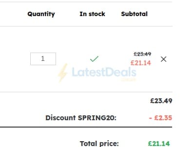 Screenshot of the Europosters discount code working