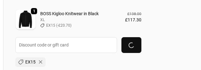 Screenshot of the Norton Barrie discount code working