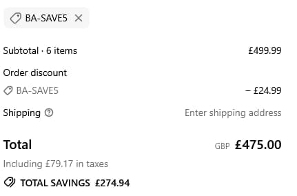 Screenshot of the Rem-fit discount code working