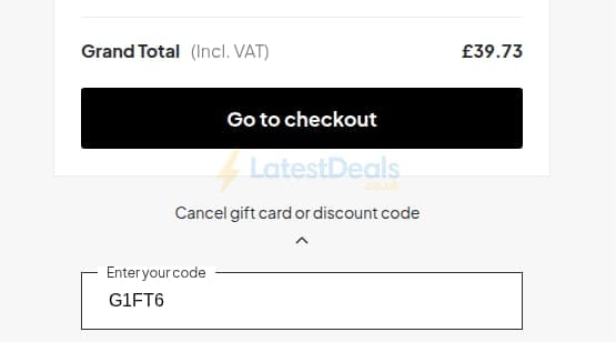 Screenshot of the Sinful discount code working