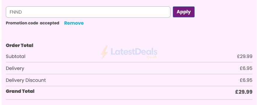 Screenshot of the Happy Puzzle discount code working