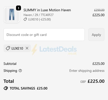 Screenshot of the 7 For All Mankind discount code working