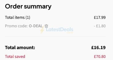 Screenshot of the Otrium discount code working