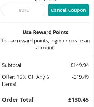 Screenshot of the Love Garden Birds discount code working