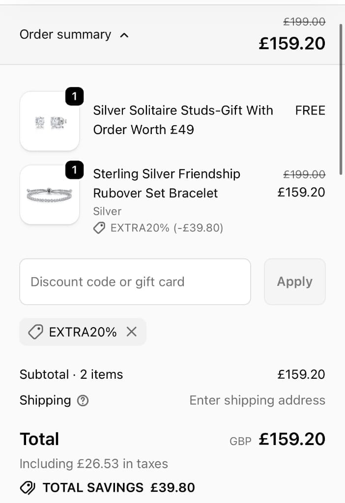 Screenshot of the Jools by Jenny Brown discount code working