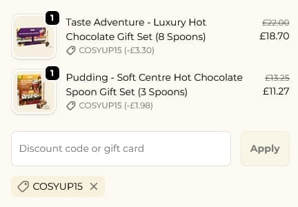 Screenshot of the Gnaw Chocolate discount code working