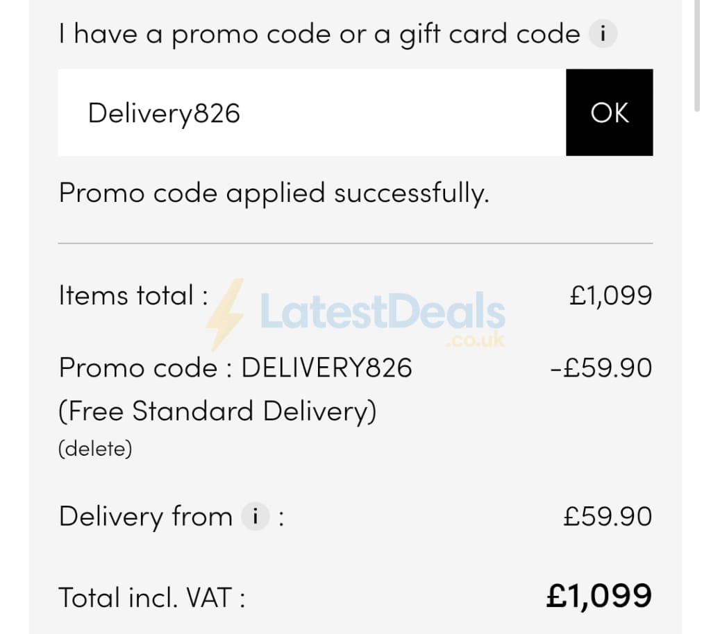 Screenshot of the Tikamoon discount code working