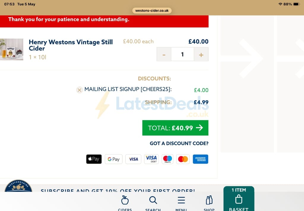 Westons Cider Discount Code - 25% Off in July 2026